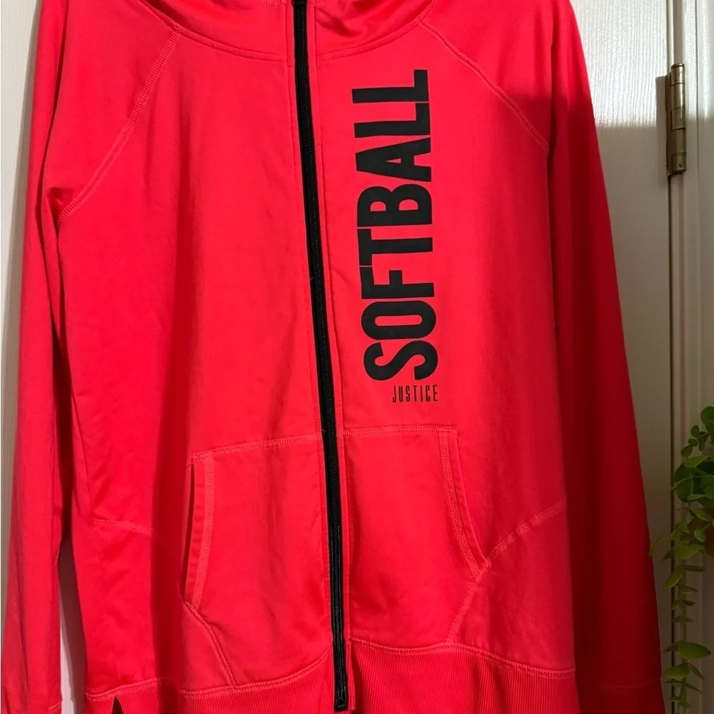 Justice Active Softball Full Zip Athletic Hoodie